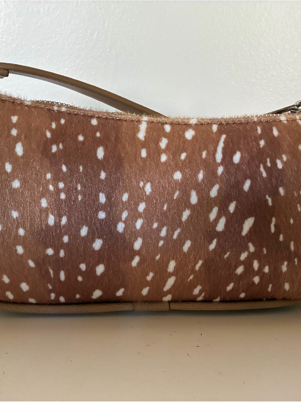 No Boundaries Doe/Fawn Print Brown and White Spotted Shoulder Bag - Picture 4 of 10
